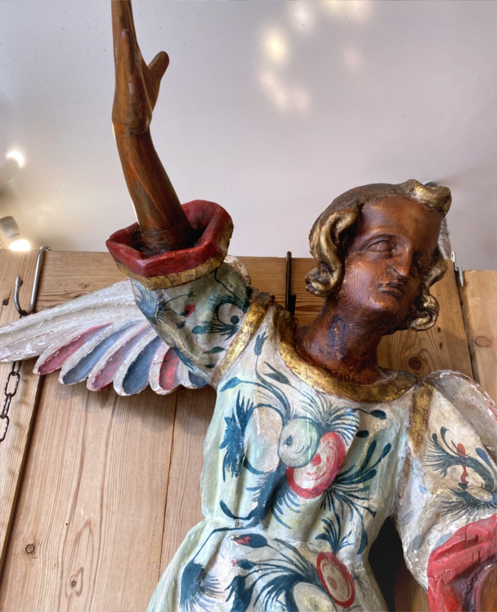 18th Century Wooden Angel-photo-4