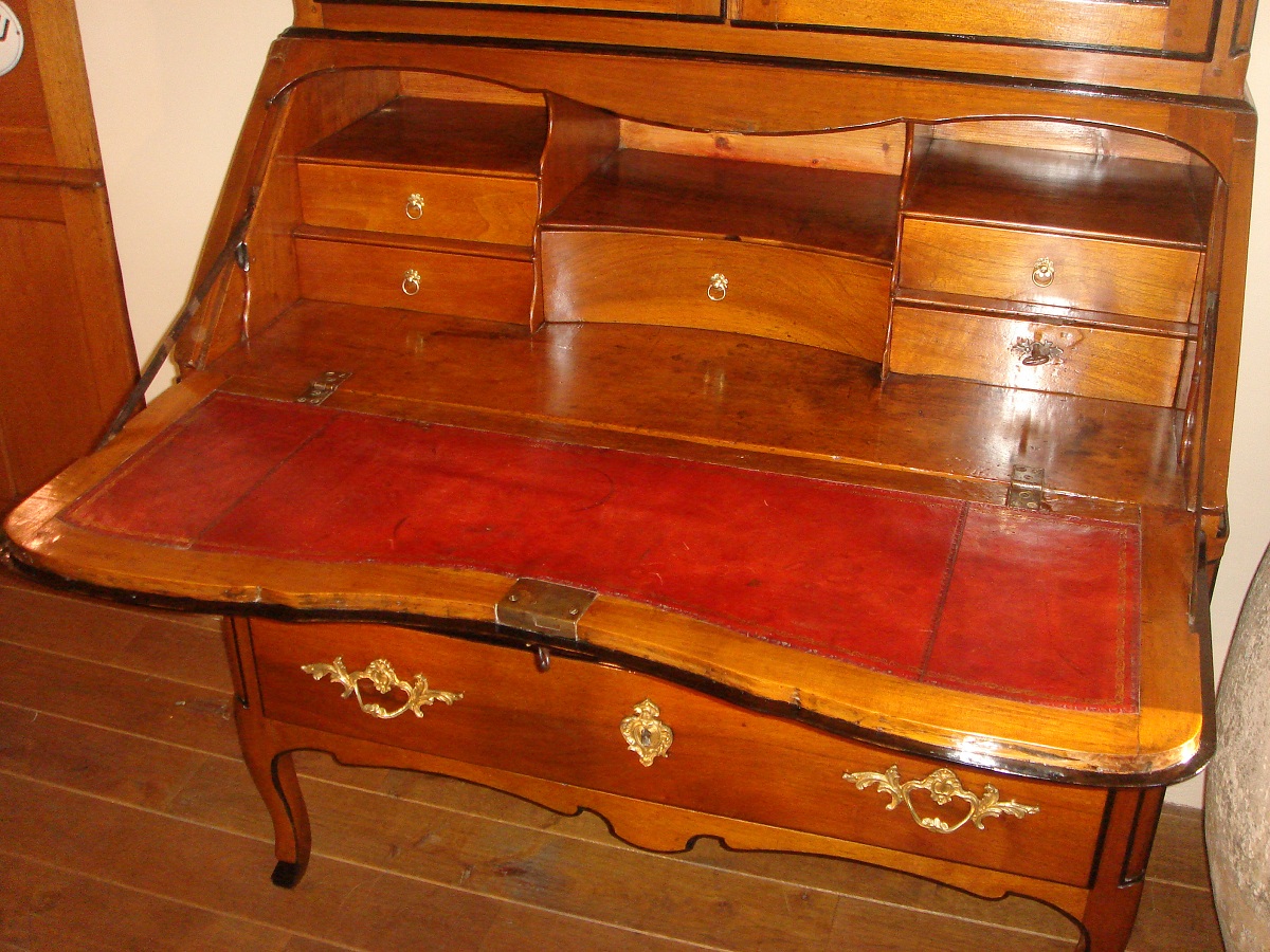Bureau Scriban Louis XV De Hache En Noyer-photo-4