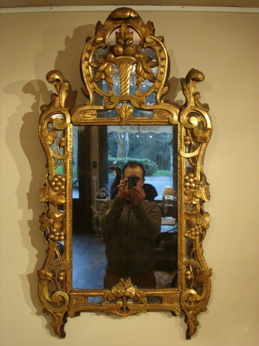 Miroir Provençal En Bois Doré Dit Miroir De  "beaucaire"