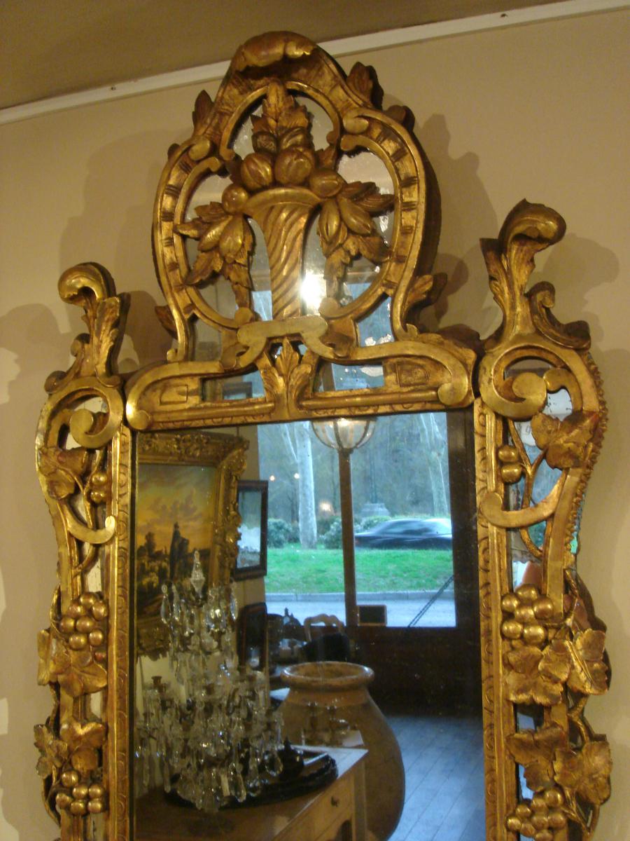 Miroir Provençal En Bois Doré Dit Miroir De  "beaucaire"-photo-4