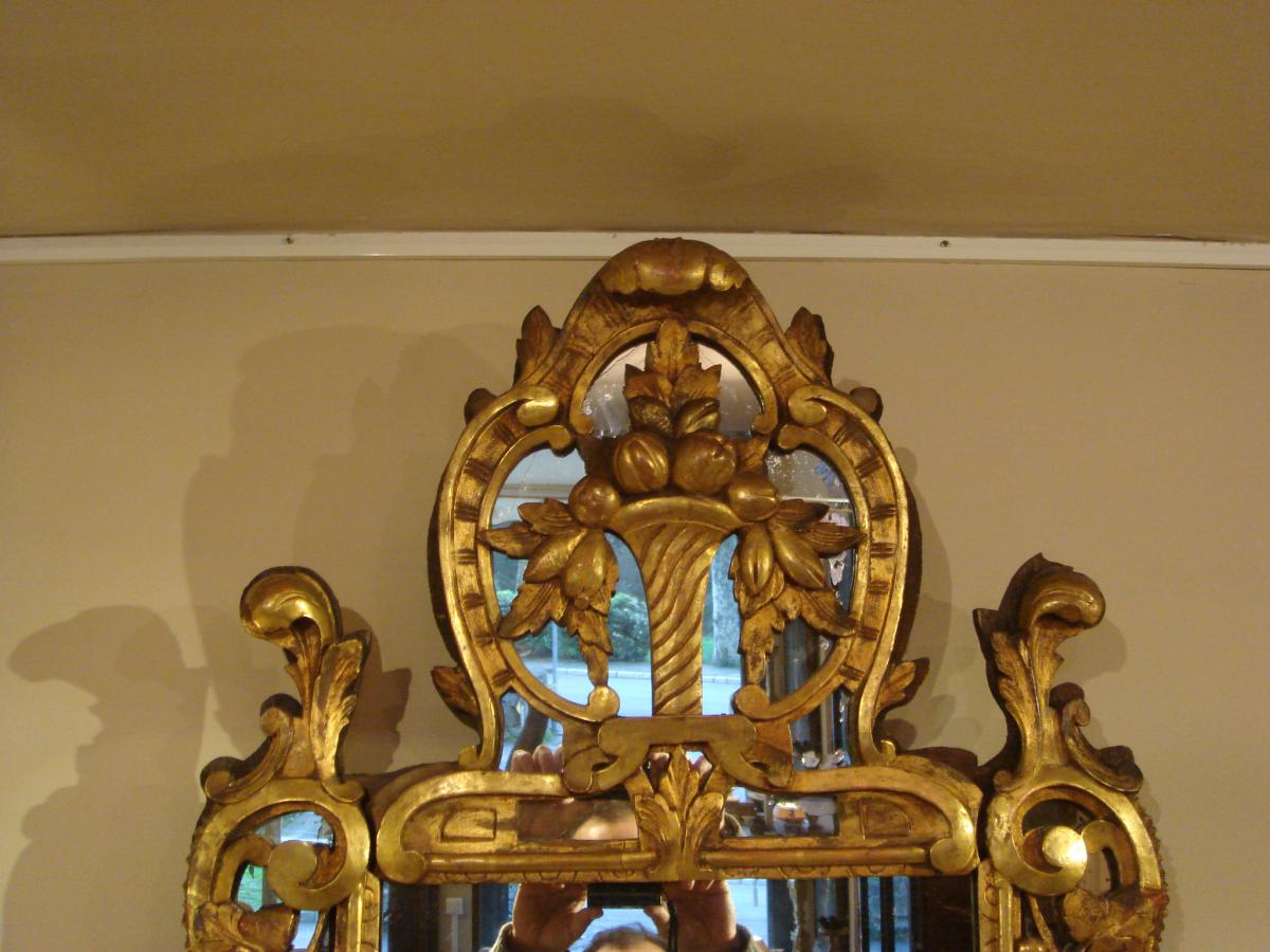 Miroir Provençal En Bois Doré Dit Miroir De  "beaucaire"-photo-1