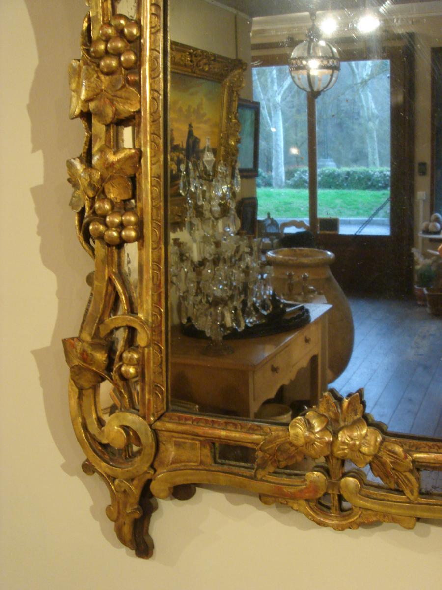 Miroir Provençal En Bois Doré Dit Miroir De  "beaucaire"-photo-3