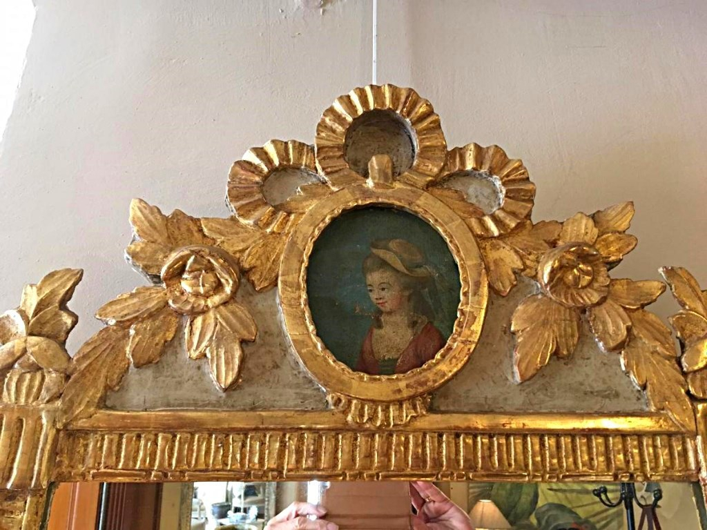 Miroir Louis XVI Bois Doré 19 ème Siècle-photo-2