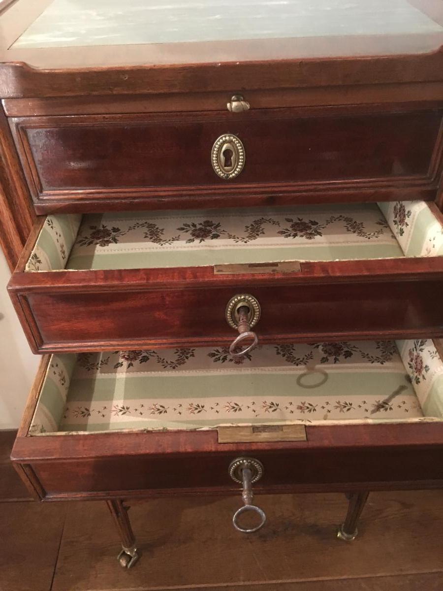 Bedside Louis XVI Mahogany 19th Century-photo-1