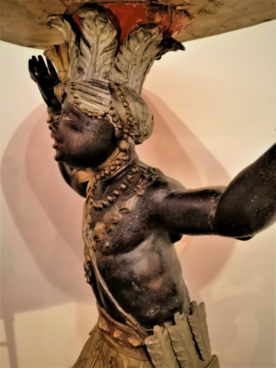 18th Century Carved Wood Bolster-photo-4