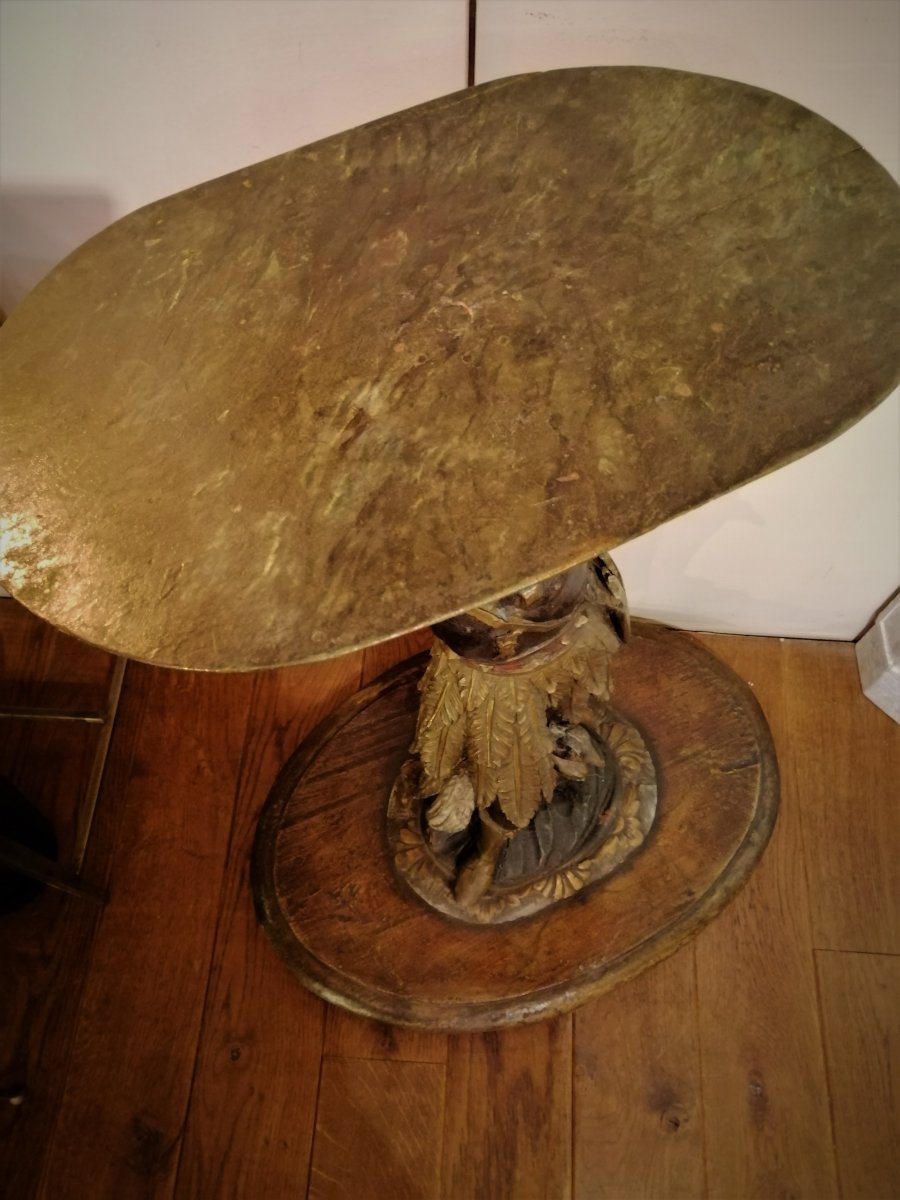 18th Century Carved Wood Bolster-photo-3