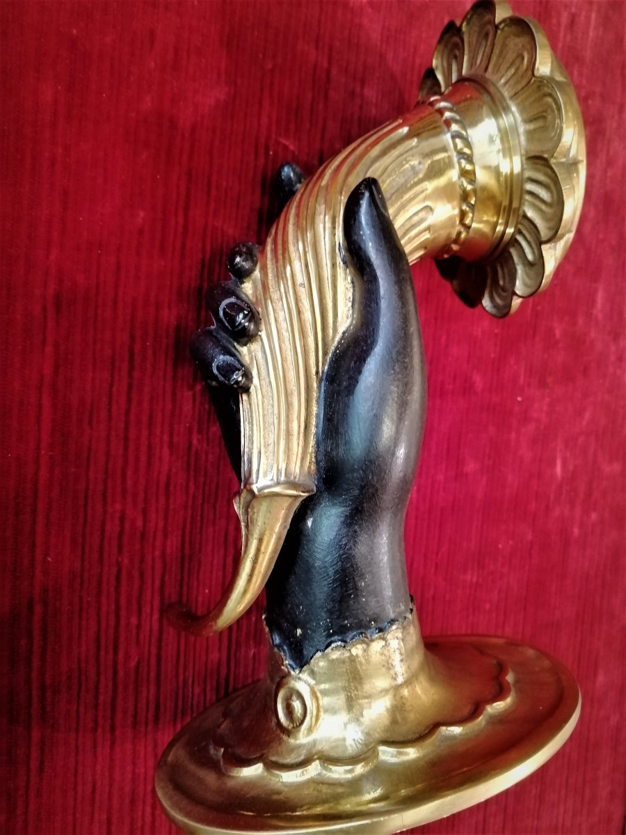 Paire d'Appliques Bronze Début XX ème Siècle-photo-1