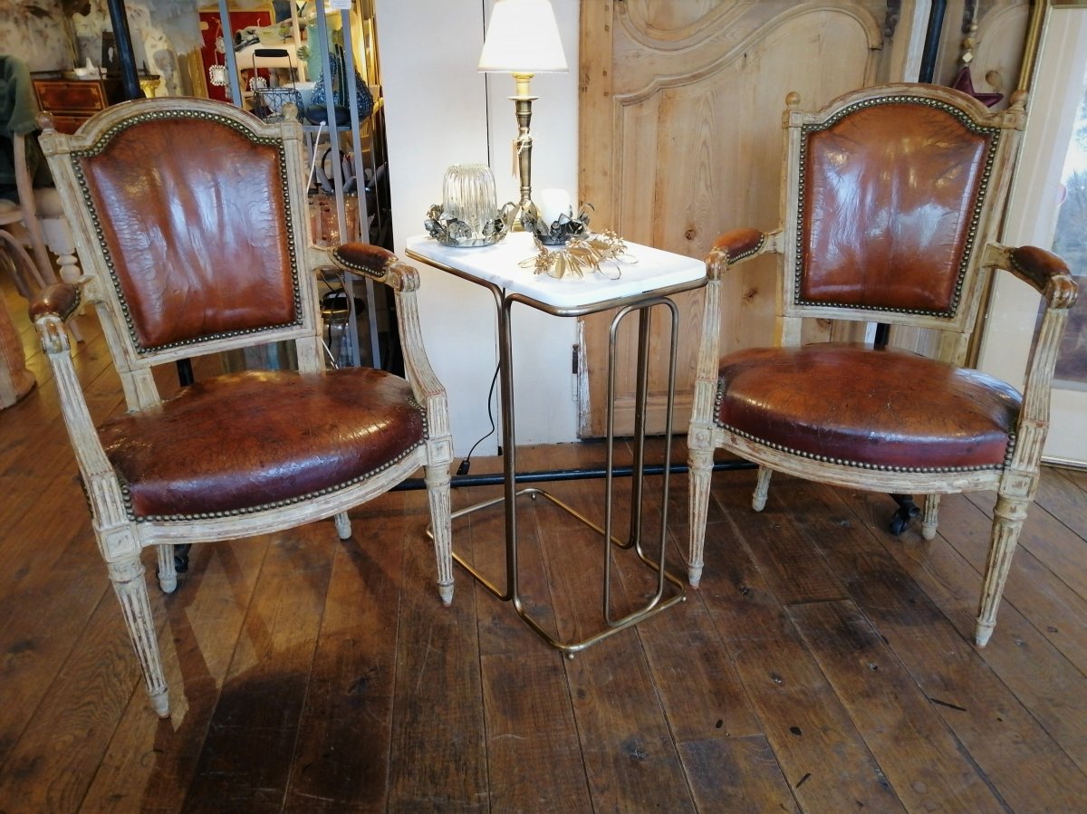 Pair Of Louis XVI Armchairs, Cabriolets