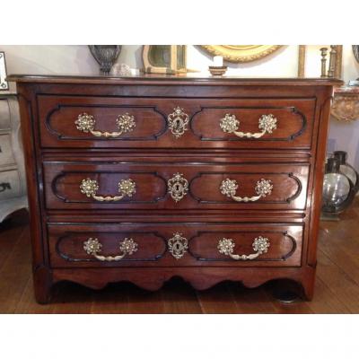 In Walnut Commode Louis XIV From 18th Century