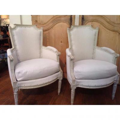 Pair Of Louis XVI Bergere From 19th Century