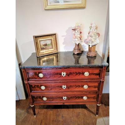 Commode Louis XVI Mahogany Stamped From Jf Dubut