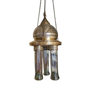 Lampe De Mosquée, Syrie, Damas, Vers 1880 - 1890 Lustre Ottoman Orient Agrent