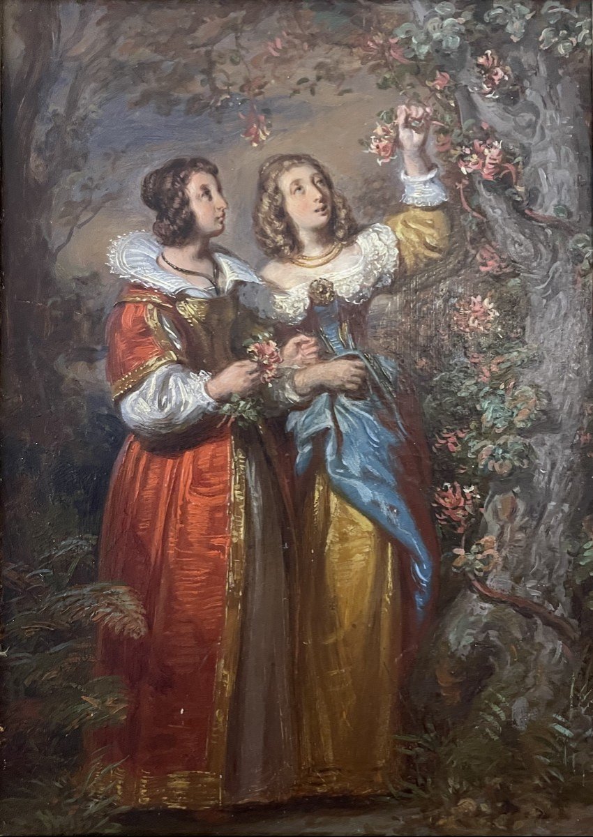 Gillot Saint-Evre (1791-1858) - Jeunes Femmes Cueillant Des Roses