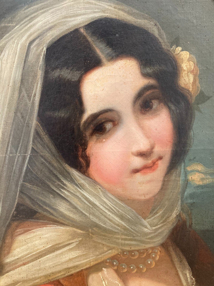 École Française (XIX), d'Après Julie Hugo (1797-1865) - Portrait de Jeune Femme Grecque -photo-4
