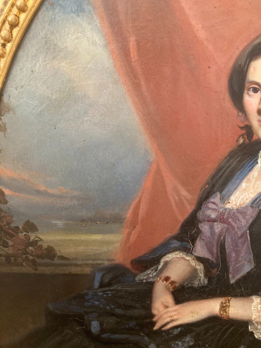 Armand Constant Mélicourt-lefebvre (1816-1883) - Portrait Of A French Aristocratic Lady-photo-3
