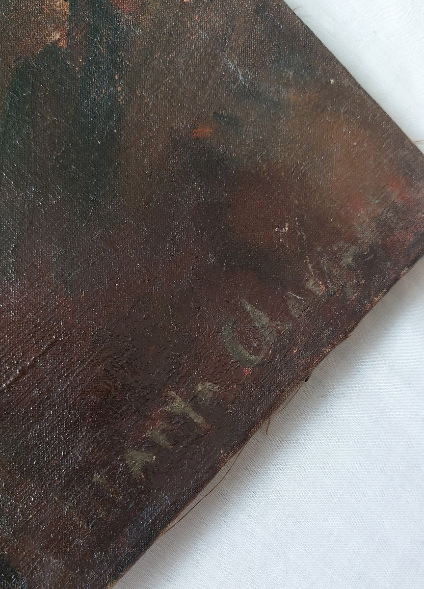 Atelier d'artiste - huile sur toile début XXème / post cubiste -photo-3