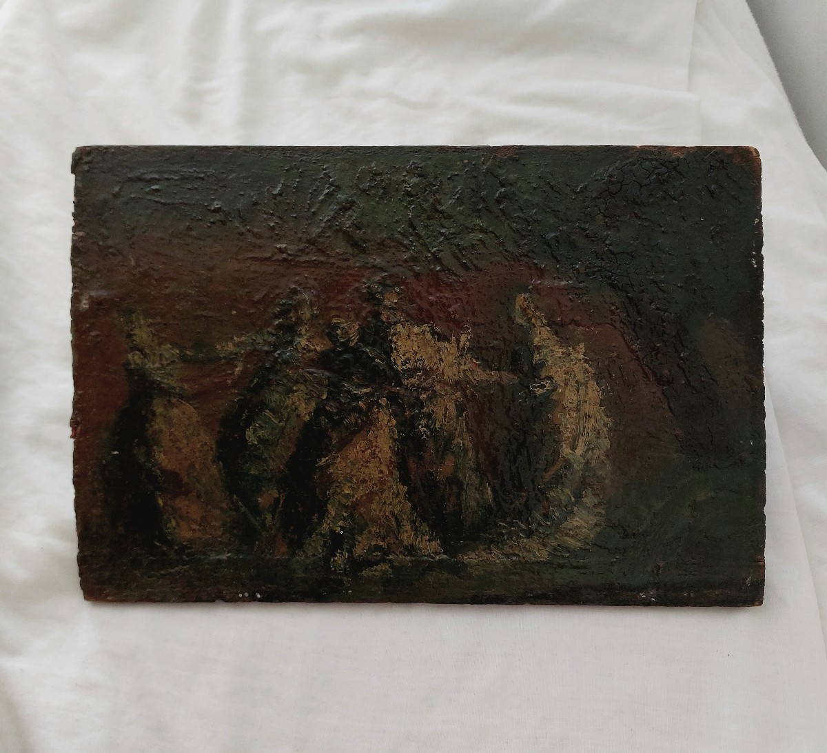 Antique Impressionist Oil Painting - Dance In A Park - Artist Unknown