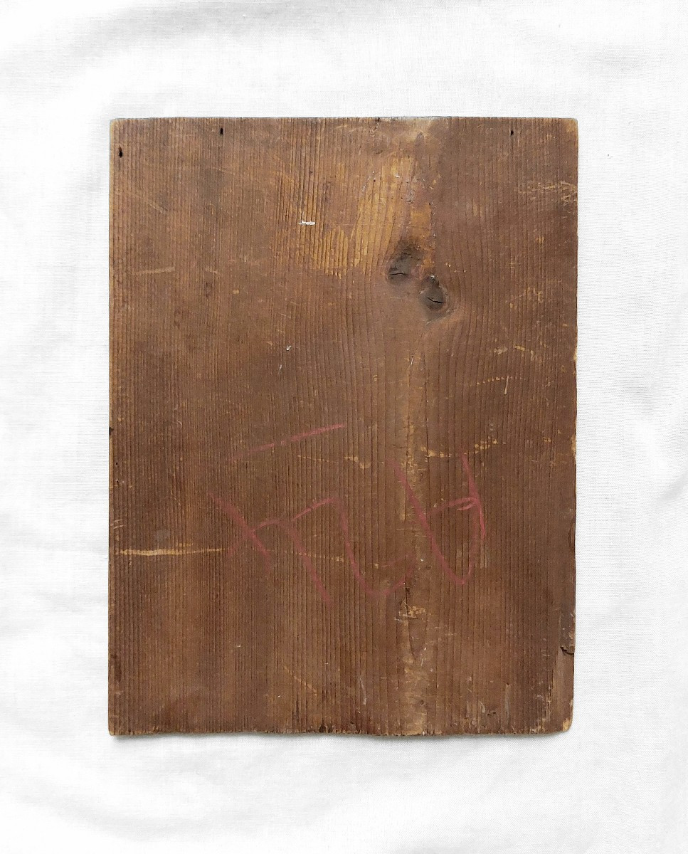 Antique French Painting - Study Of Flowers - Oil On Wood-photo-1