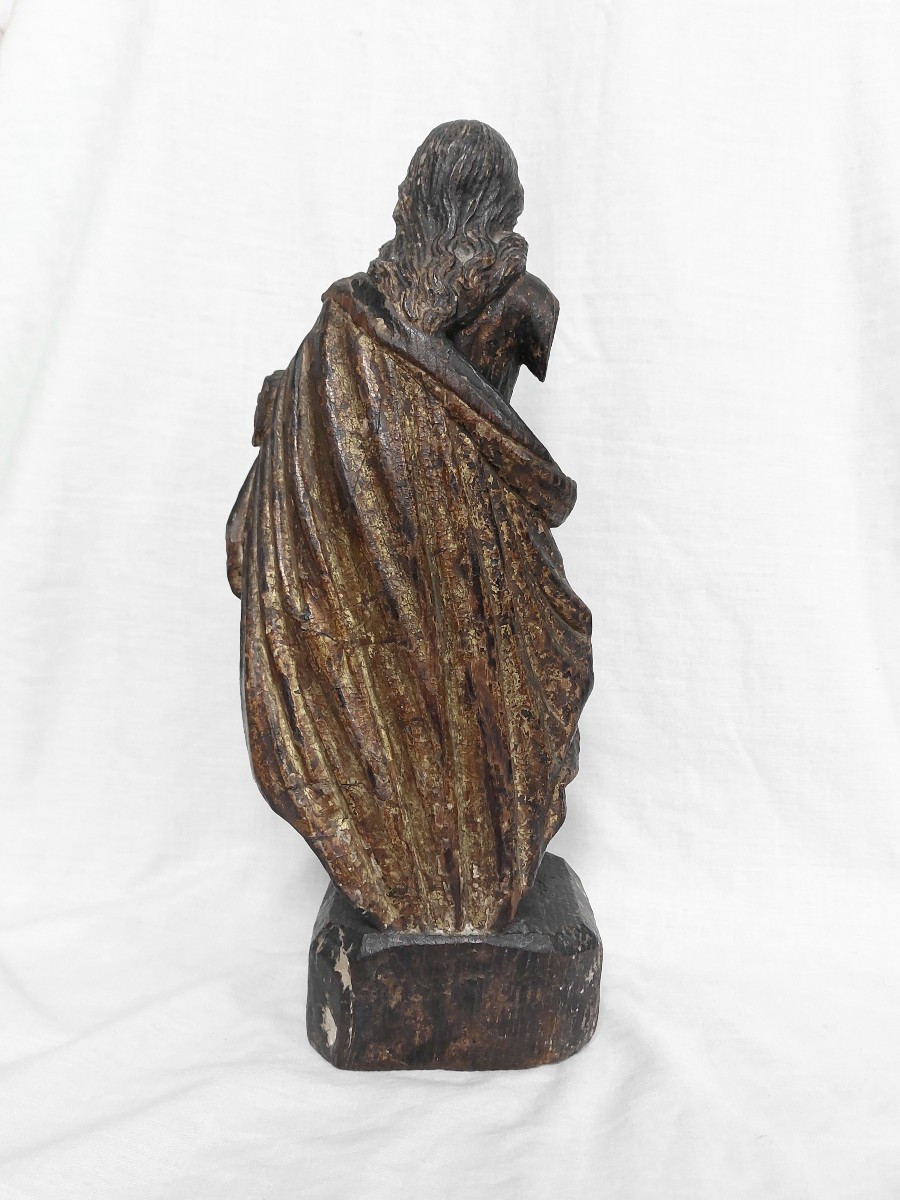 Sculpture religieuse Sao Jose de botas / Saint Joseph en bois sculpté doré  - Christ - Espagne -photo-2