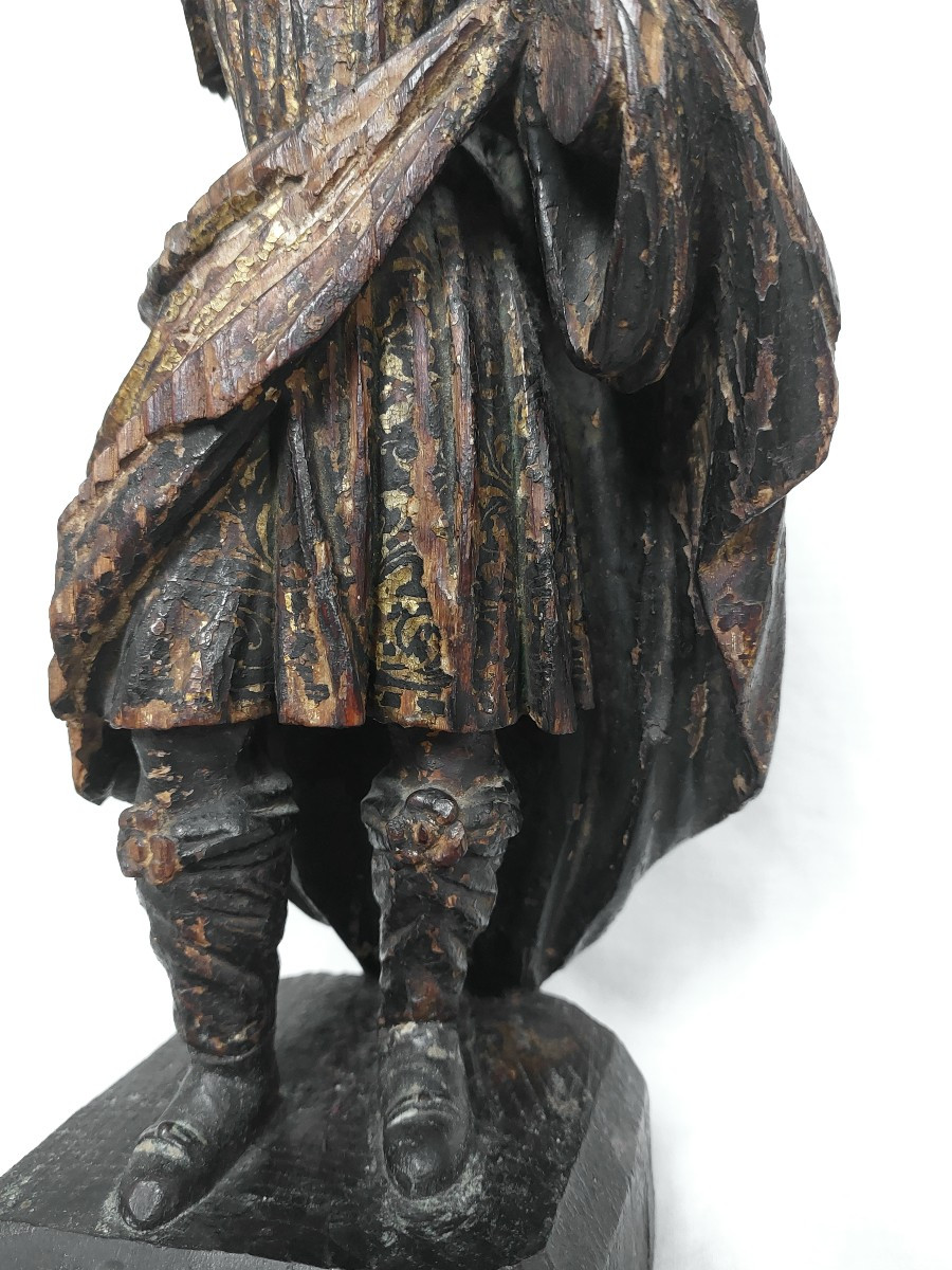 Sculpture religieuse Sao Jose de botas / Saint Joseph en bois sculpté doré  - Christ - Espagne -photo-4