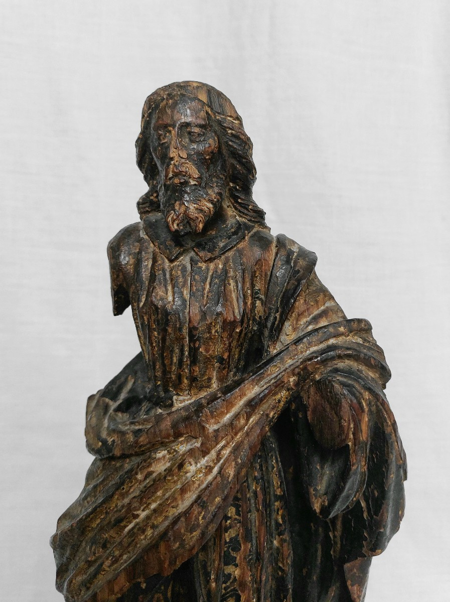 Sculpture religieuse Sao Jose de botas / Saint Joseph en bois sculpté doré  - Christ - Espagne -photo-3