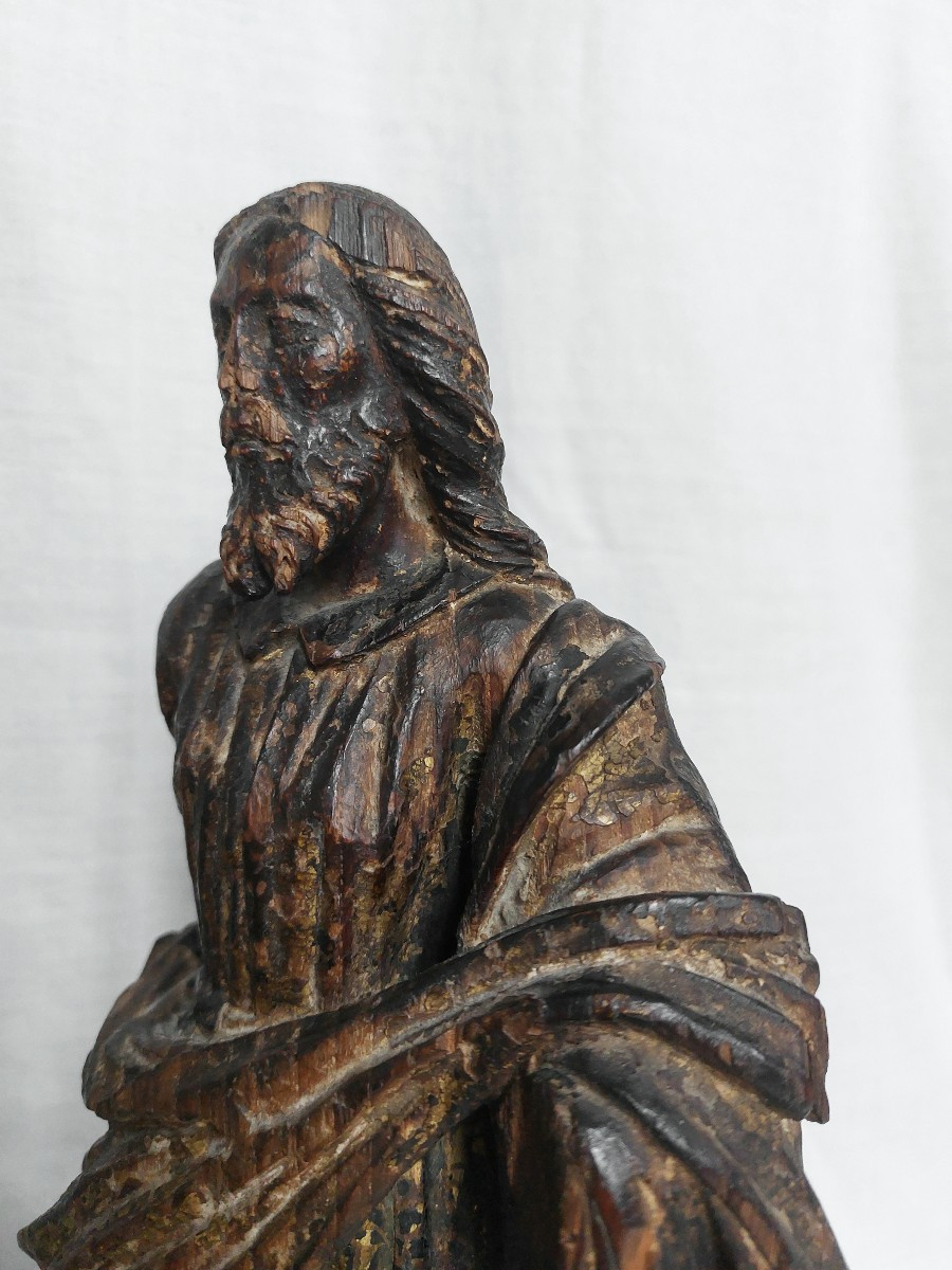 Sculpture religieuse Sao Jose de botas / Saint Joseph en bois sculpté doré  - Christ - Espagne -photo-1