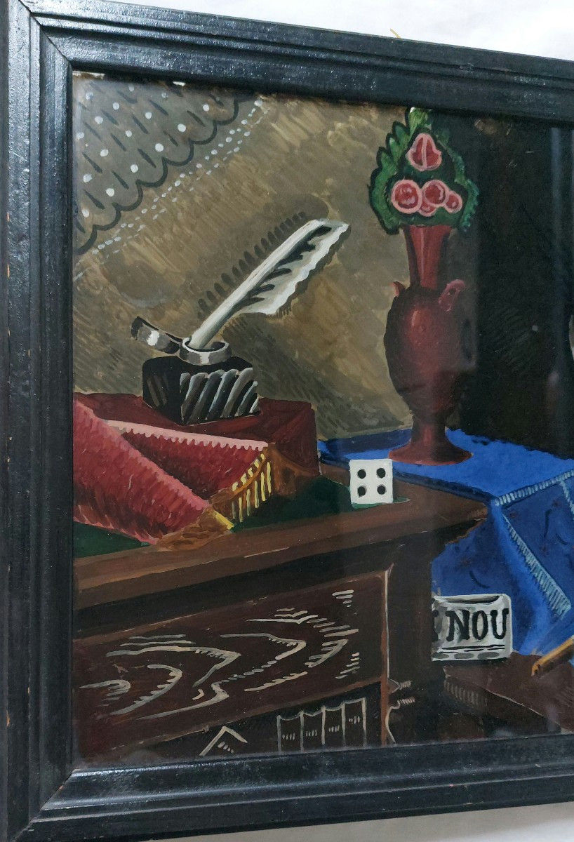Constant Rey - Millet / Still Life 1928 / Painting On Glass-photo-2