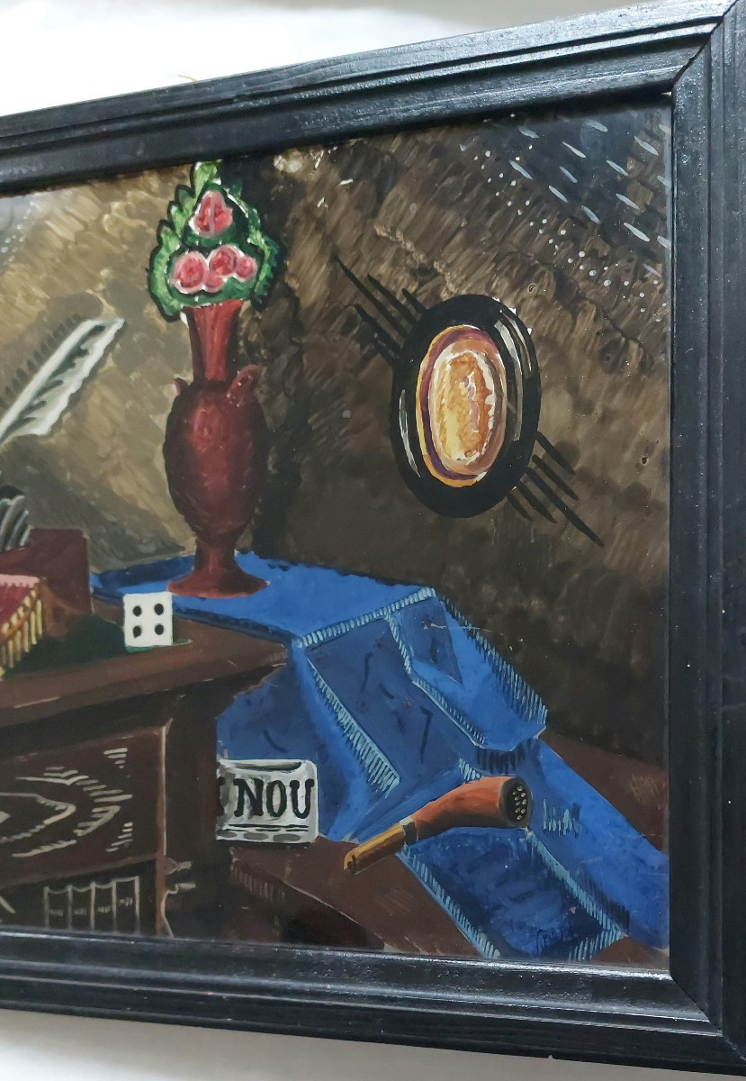 Constant Rey - Millet / Still Life 1928 / Painting On Glass-photo-3