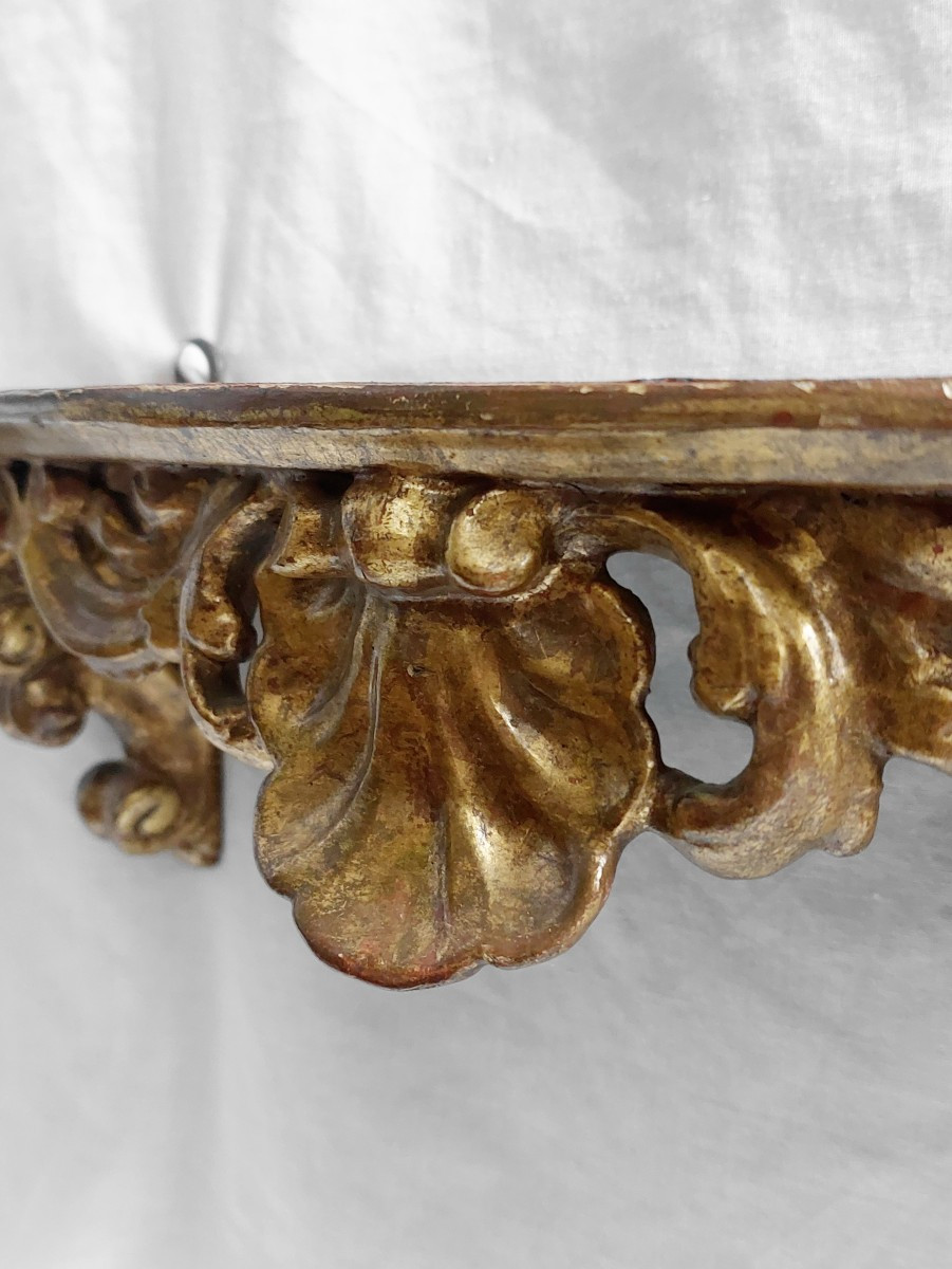 Pair Of French Regency Style Wall Sconces - Wood And Gilded Stucco / Rococo-photo-3