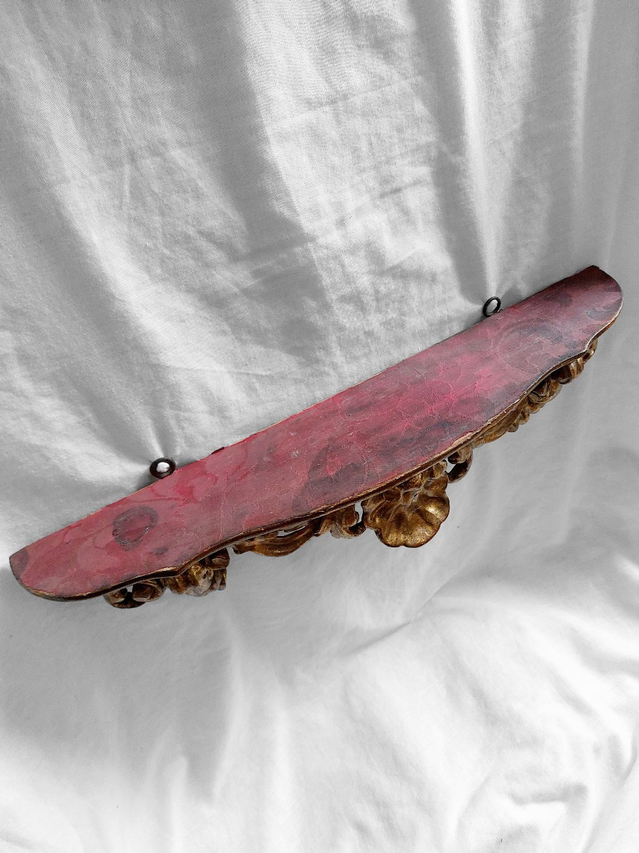 Pair Of French Regency Style Wall Sconces - Wood And Gilded Stucco / Rococo-photo-1