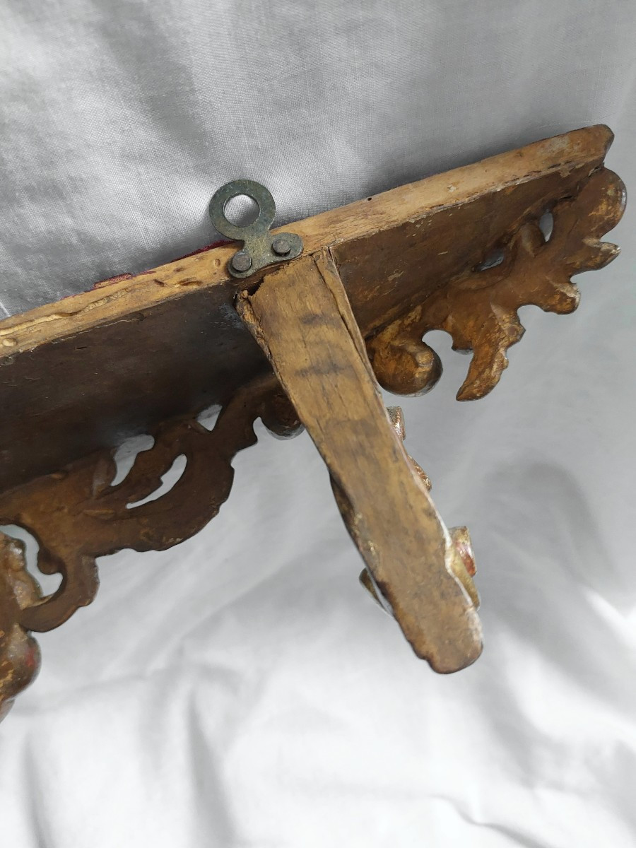 Pair Of French Regency Style Wall Sconces - Wood And Gilded Stucco / Rococo-photo-5