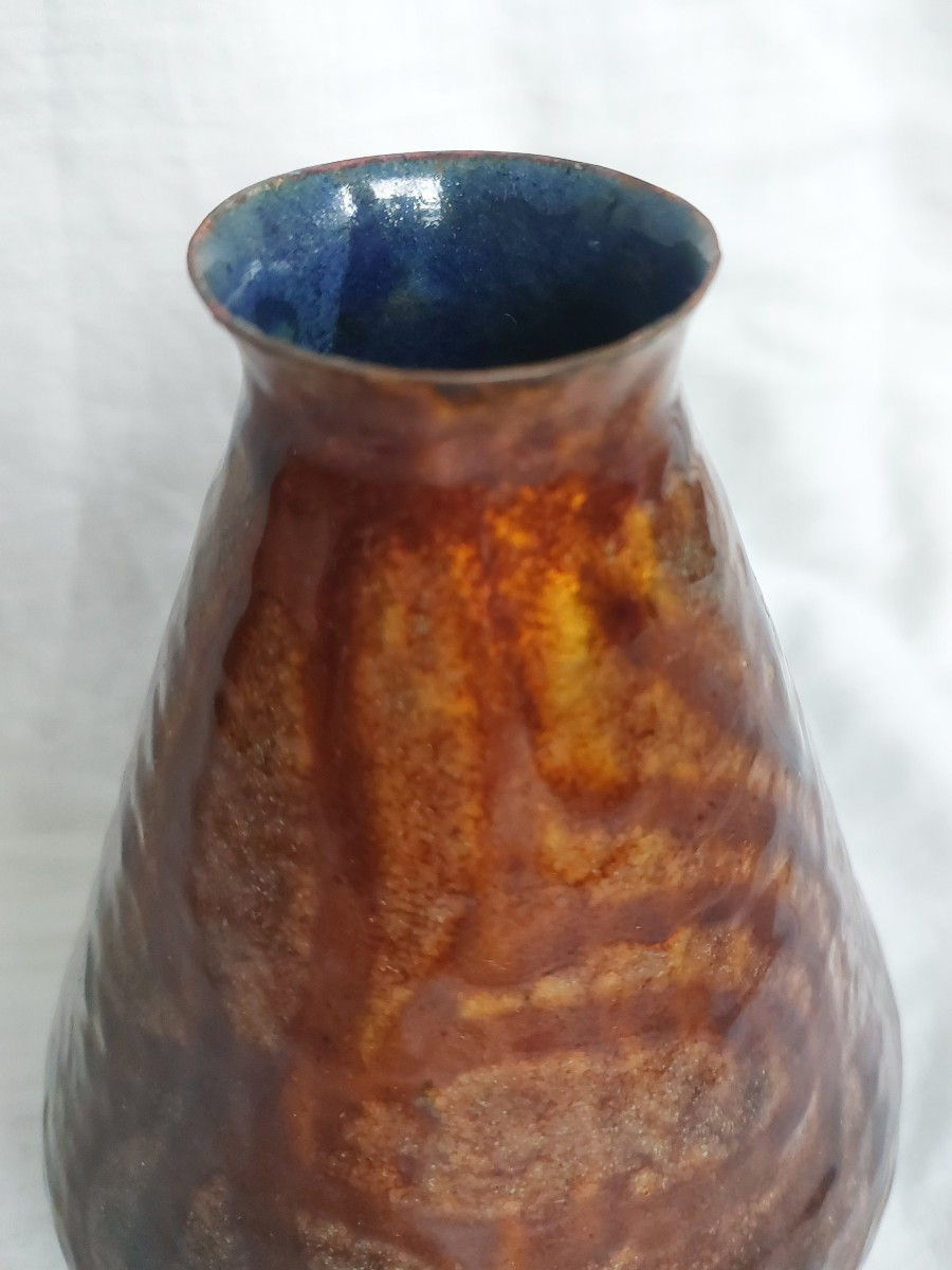 Paolo De Poli - Enameled Copper Vase - Italian Design Art Déco 1940-photo-4