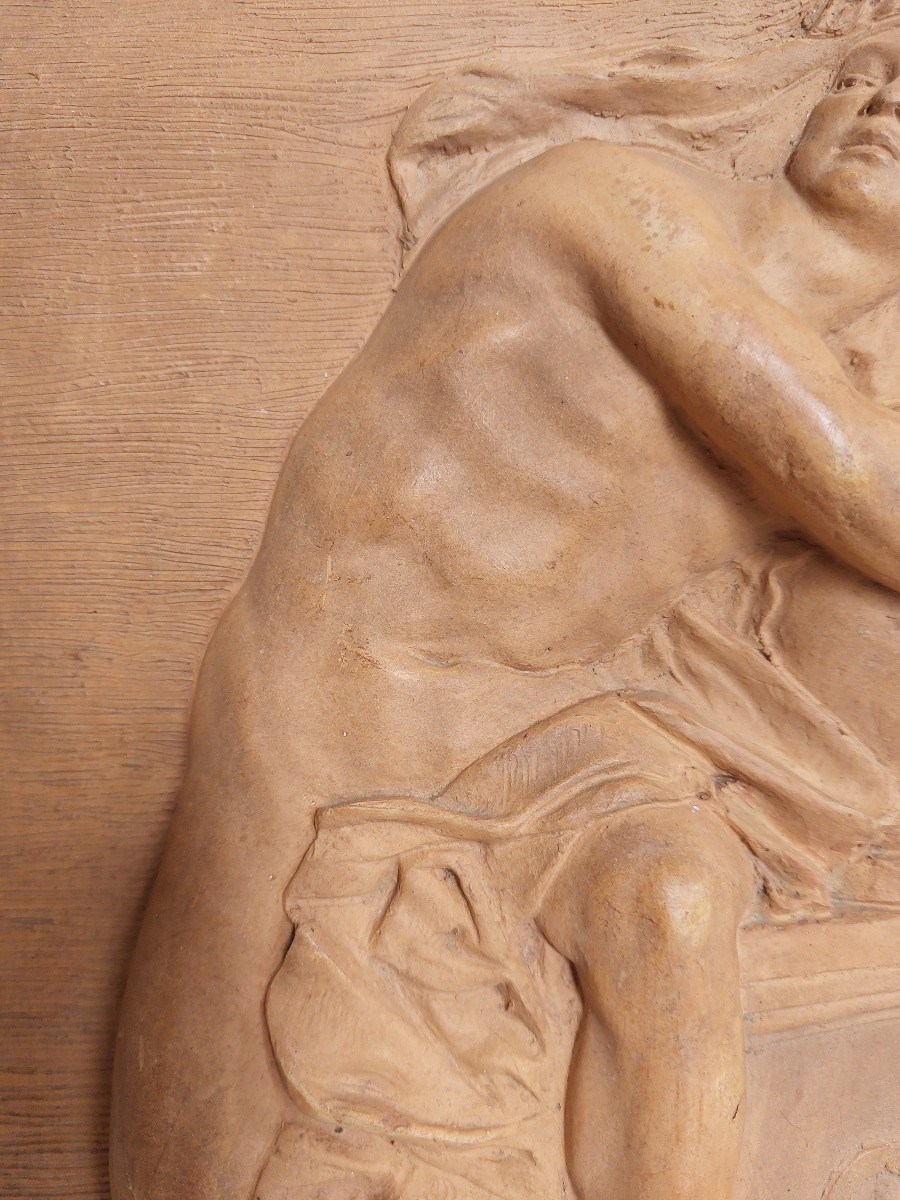 Sculpture en terre cuite - Le Secret de la tombe - A. Meulien St Marceaux Vanité Memento Mori-photo-3