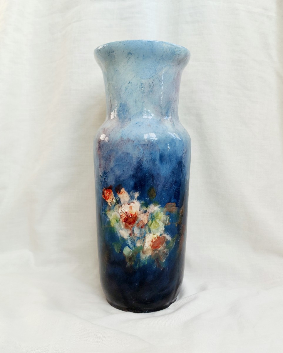 Eugène Schopin - grand vase - céramique impressionniste - Montigny sur Loing  / Haviland-photo-4