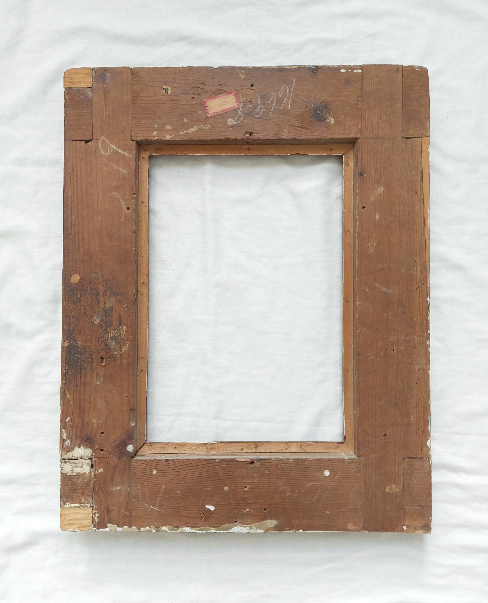 Cadre baroque 5P - Espagne XVII / XVIII - bois sculpté et doré avec ornements en sgraffito-photo-4