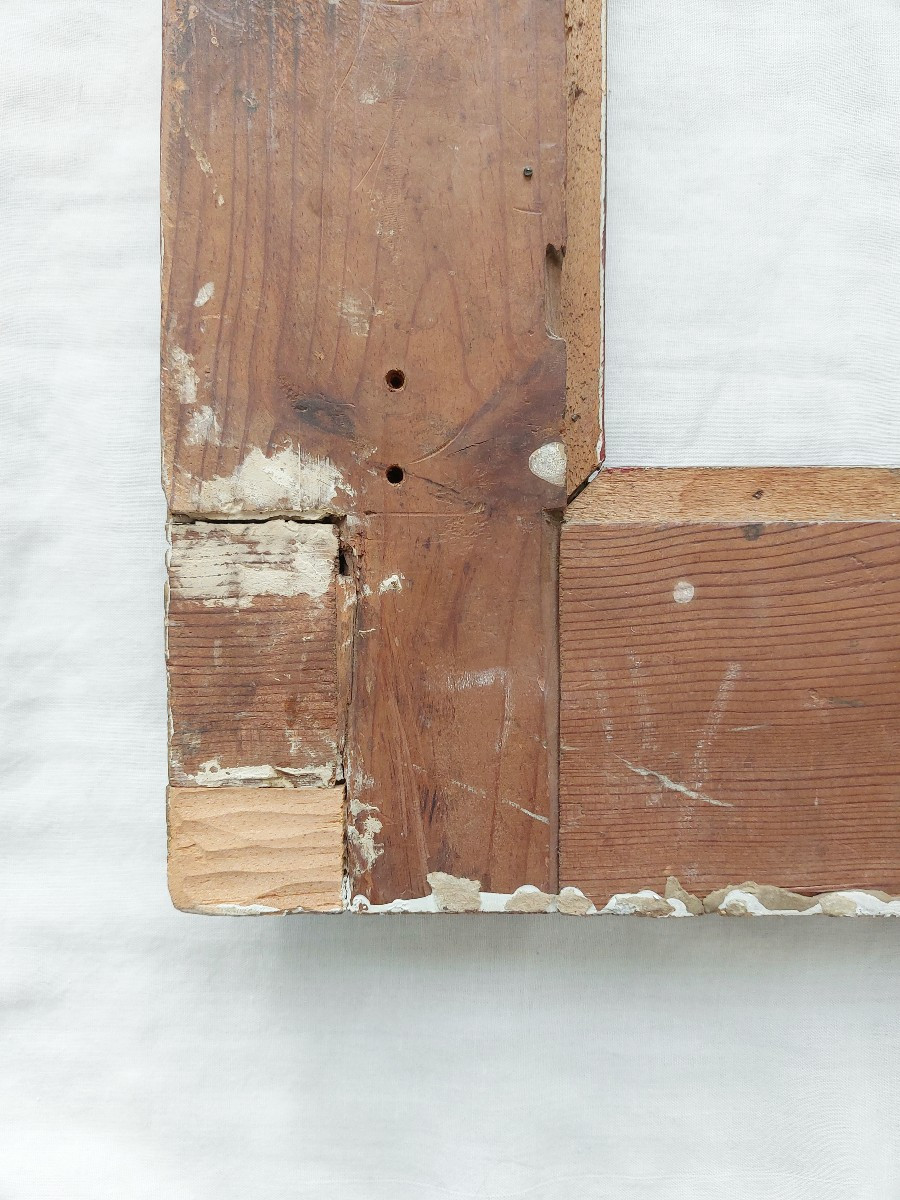 Cadre baroque 5P - Espagne XVII / XVIII - bois sculpté et doré avec ornements en sgraffito-photo-5