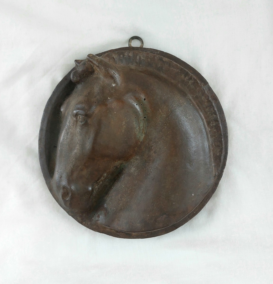 Grande médaille équitation - tête de cheval - sculpture début XXème