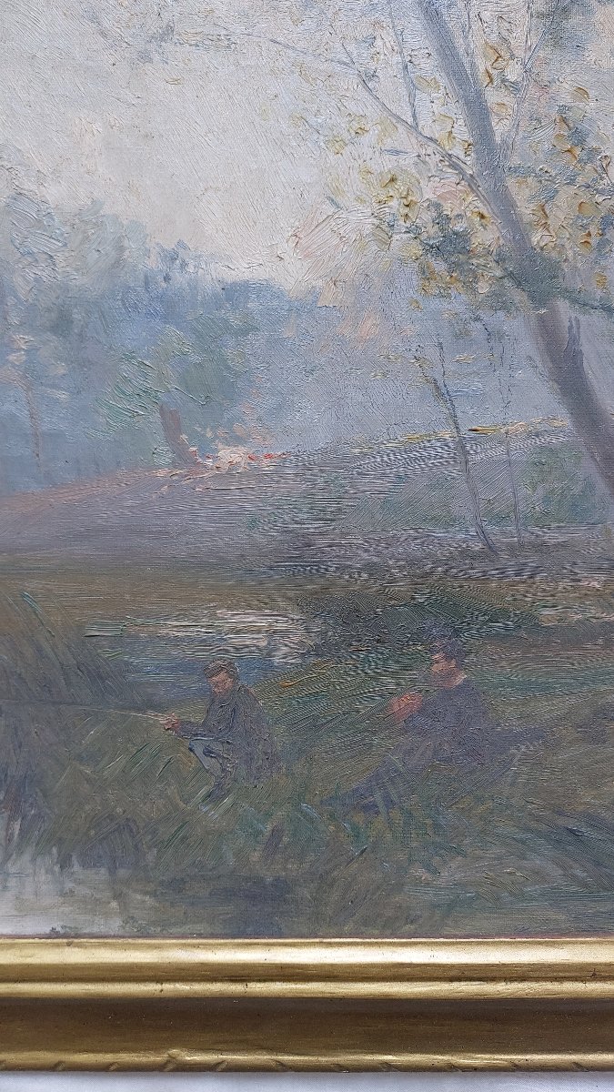 Albert BAZEILLES - Parc à Meudon - 59 x 87  - tableau ancien post impressionniste-photo-2