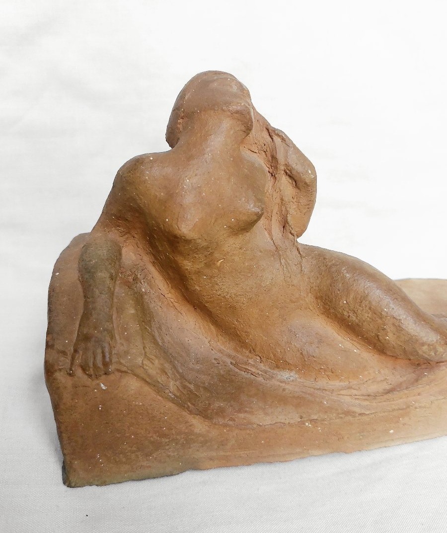 Sculpture symboliste - terre cuite début XXème- Naïade