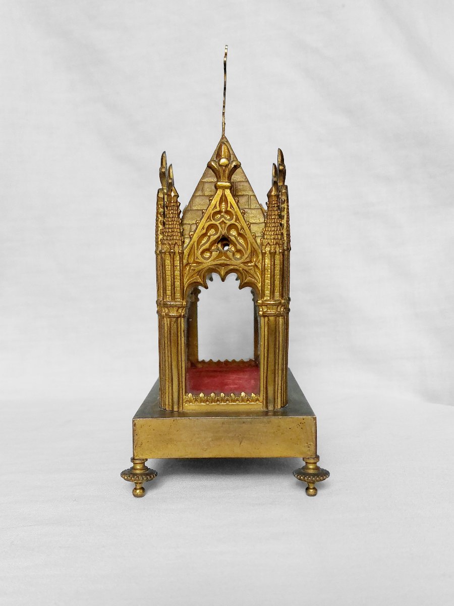 Reliquary In The Shape Of A Neo-gothic Chapel; Case; Jewel Box; Jewelry Box-photo-4