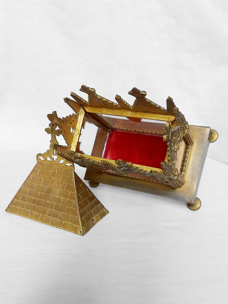 Reliquary In The Shape Of A Neo-gothic Chapel; Case; Jewel Box; Jewelry Box-photo-2