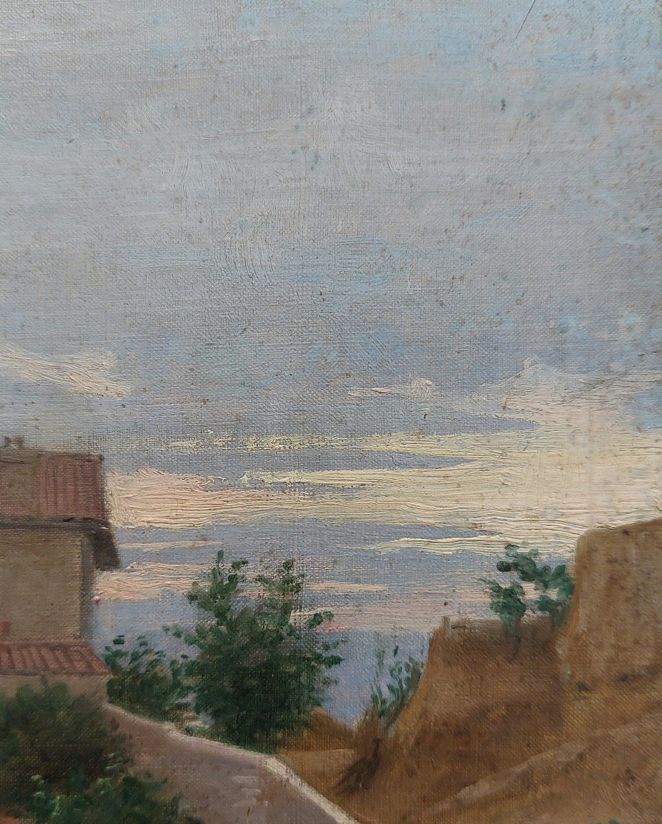 Antique Painting - Montmartre, C. 1860 - 19th-century Oil On Canvas; Landscape Near Paris, To Be Identified-photo-2