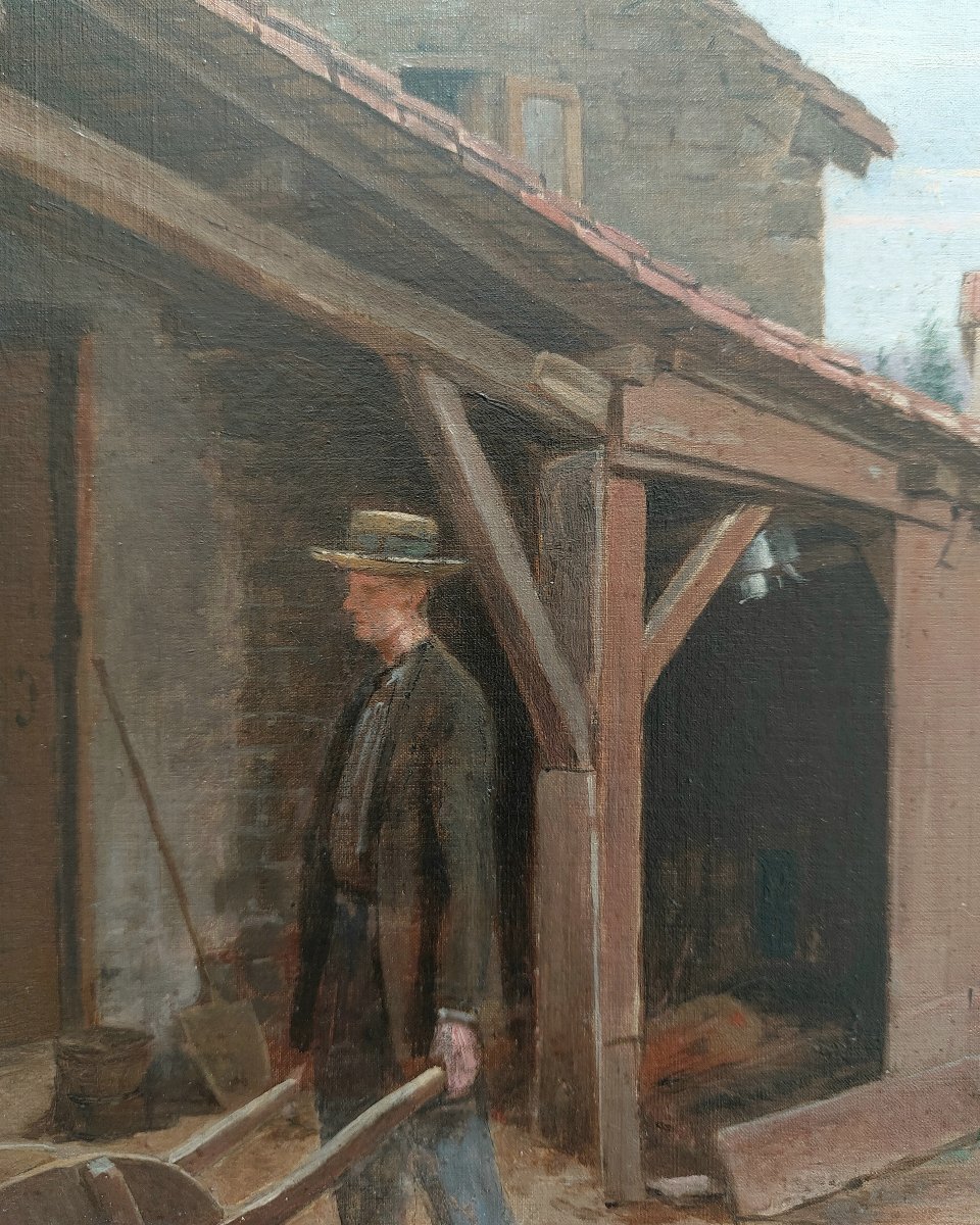 Antique Painting - Montmartre, C. 1860 - 19th-century Oil On Canvas; Landscape Near Paris, To Be Identified-photo-3