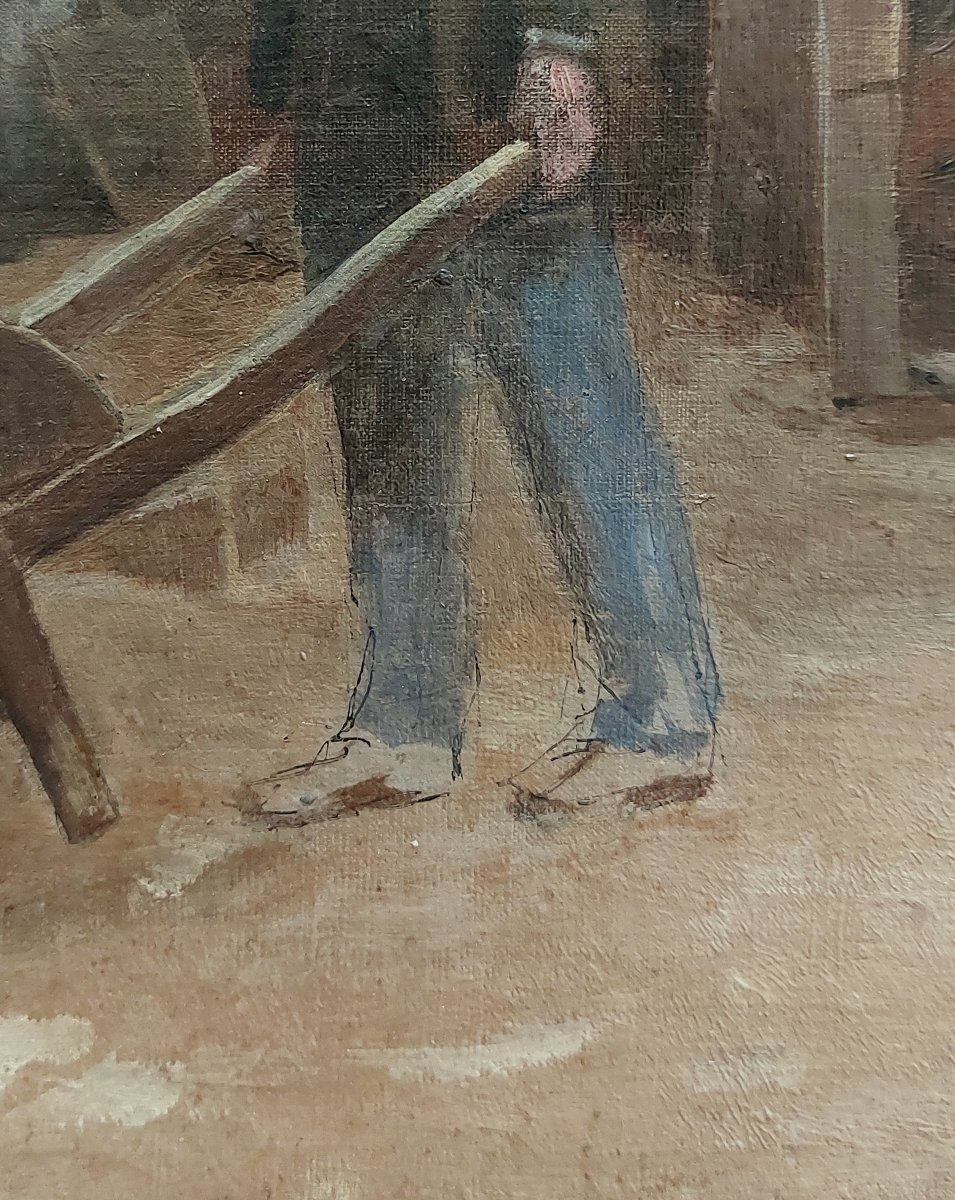 Antique Painting - Montmartre, C. 1860 - 19th-century Oil On Canvas; Landscape Near Paris, To Be Identified-photo-5