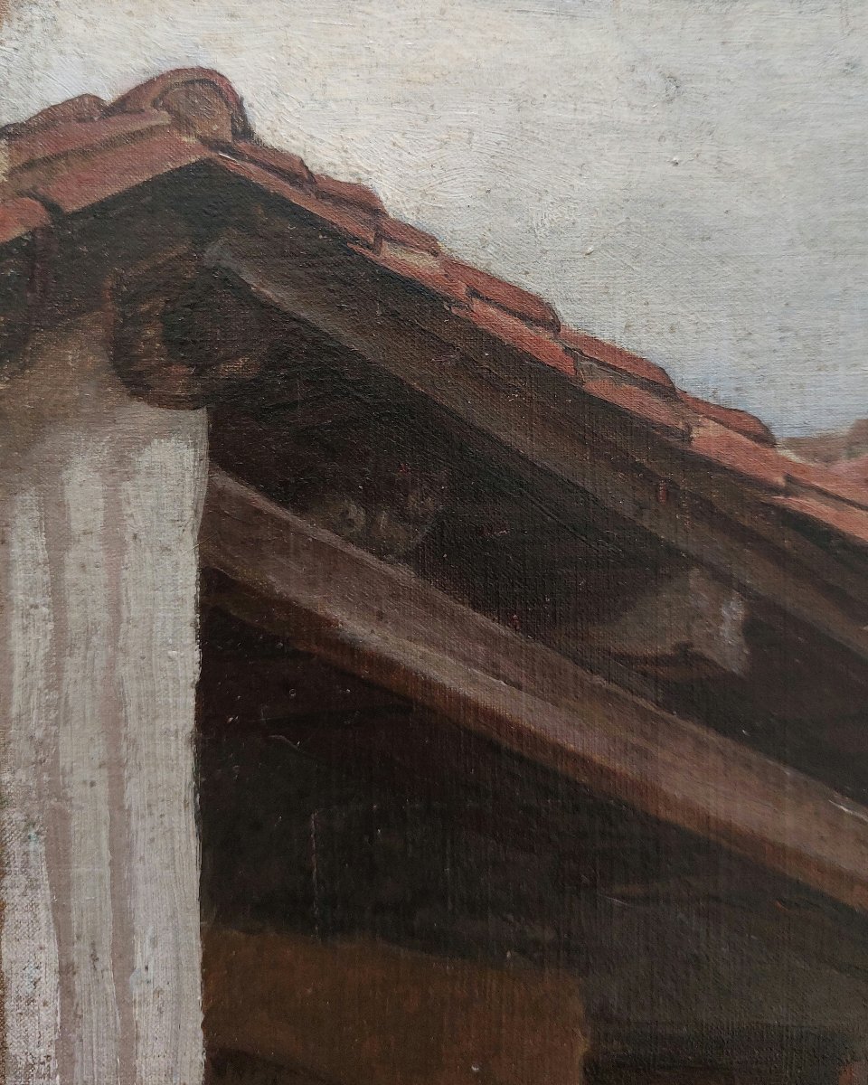 Antique Painting - Montmartre, C. 1860 - 19th-century Oil On Canvas; Landscape Near Paris, To Be Identified-photo-6