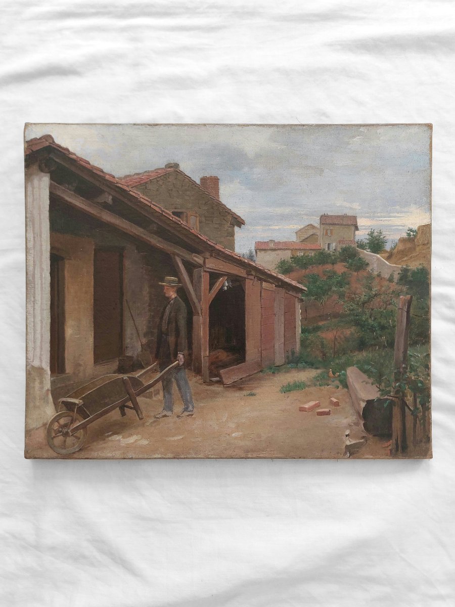Antique Painting - Montmartre, C. 1860 - 19th-century Oil On Canvas; Landscape Near Paris, To Be Identified-photo-8