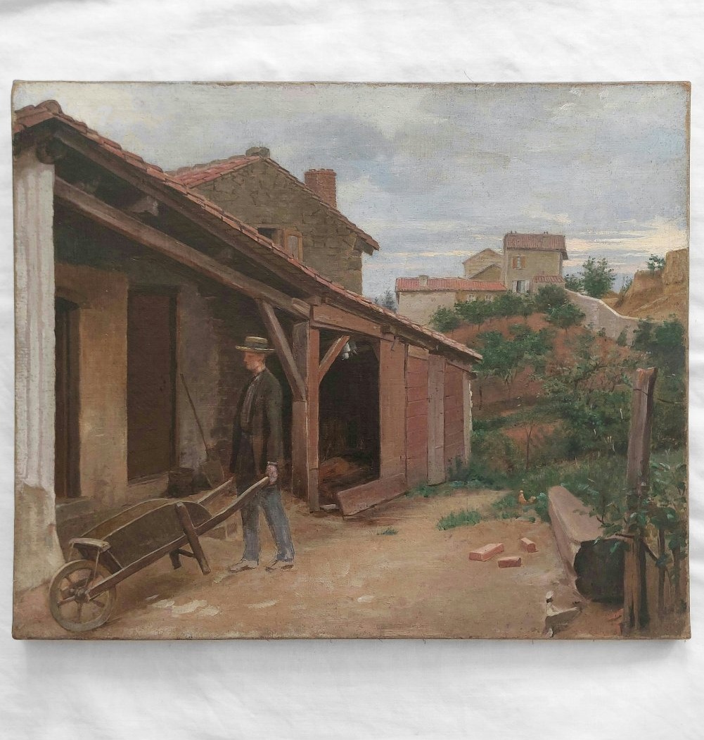 Antique Painting - Montmartre, C. 1860 - 19th-century Oil On Canvas; Landscape Near Paris, To Be Identified