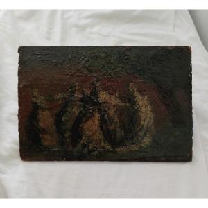 Antique Impressionist Oil Painting - Dance In A Park - Artist Unknown