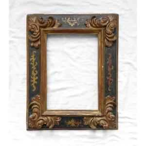 Baroque Frame 5p - Spain XVII / XVIII - Carved And Gilded Wood With Sgraffito Ornaments