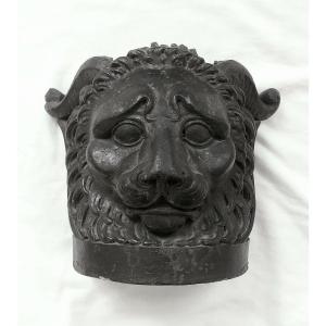 Terracotta Lion Head - Sculpture Ornament Early XIX Tile